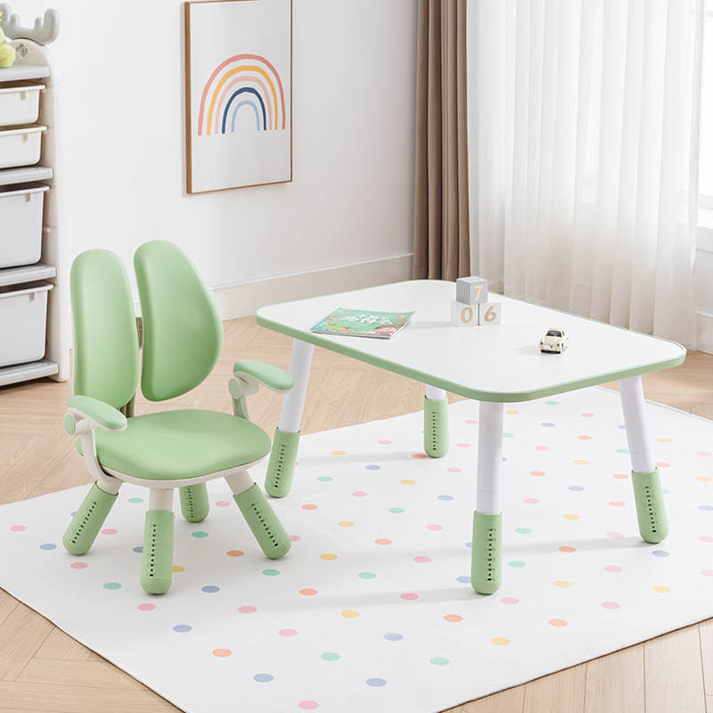 Picture of Nancy Children's Square Table Adjustable Height Study Table Kindergarten Reading Painting Handicraft Table Children's Study Table