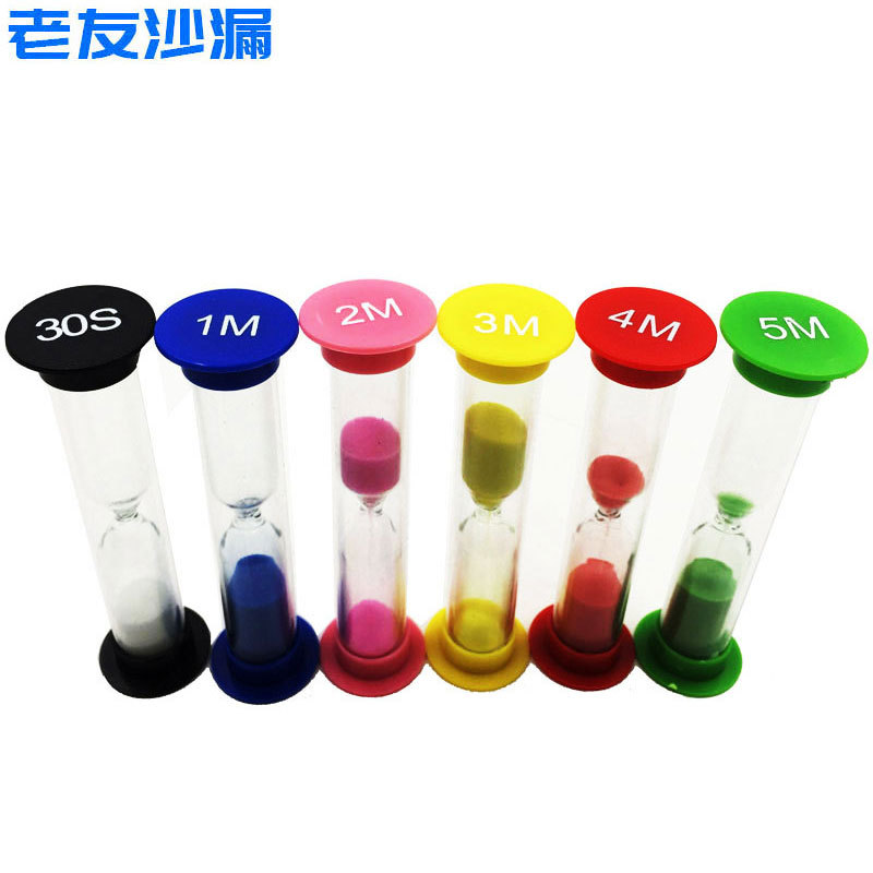 Wholesale 6 combination plastic hourglass set 30 seconds 1 2 3 4 5 minutes timer creative children's gift