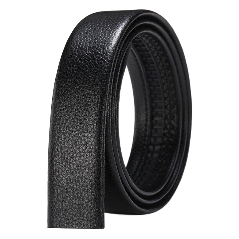 Men's Belt Without Buckle, Automatic Buckle Business Faux Leather Pants Belt, Versatile Pvc Belt