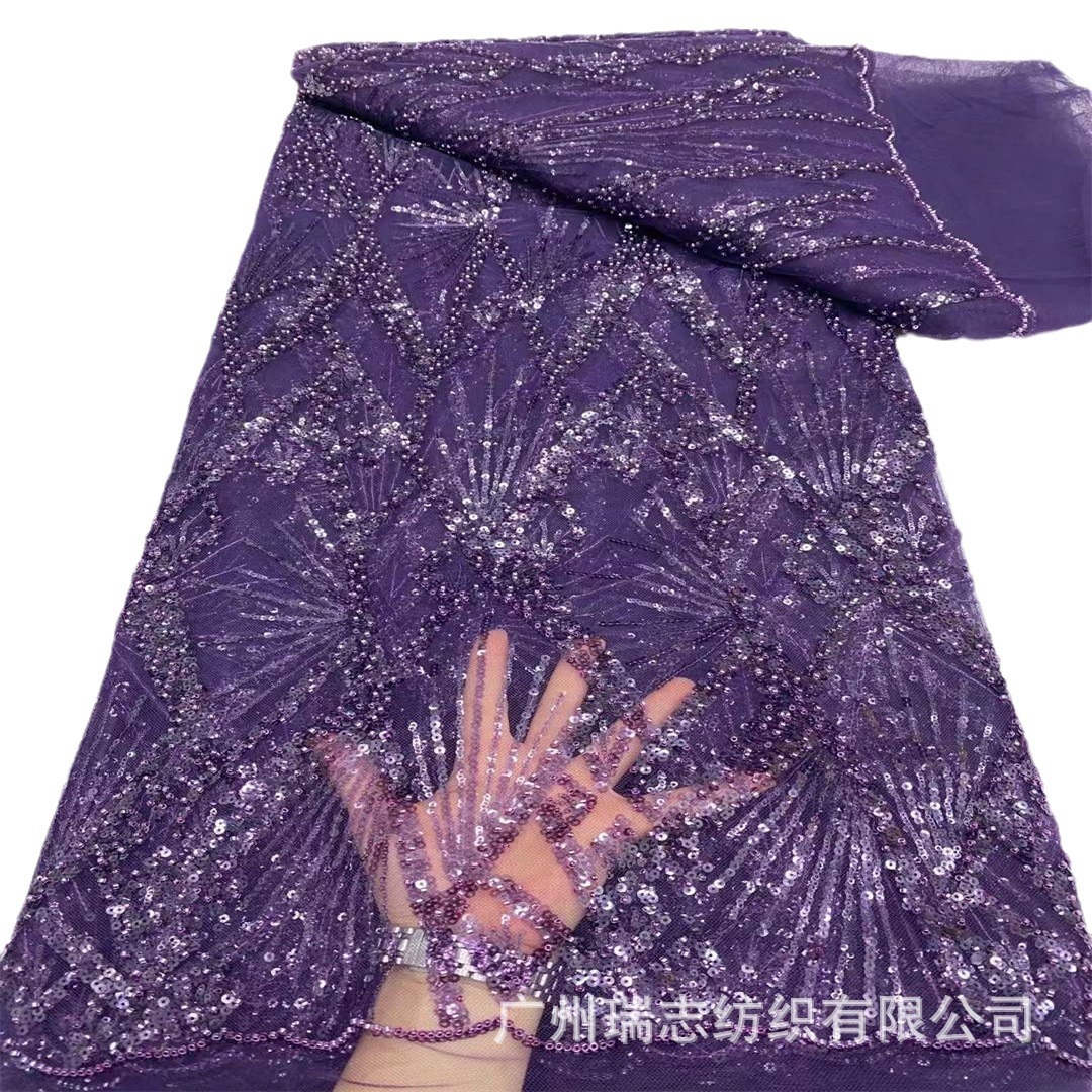 Picture of Middle East Transparent Sequin Beads Mesh Fabric Fairy Dress Wedding Dress National Costume Lace Dress Lace