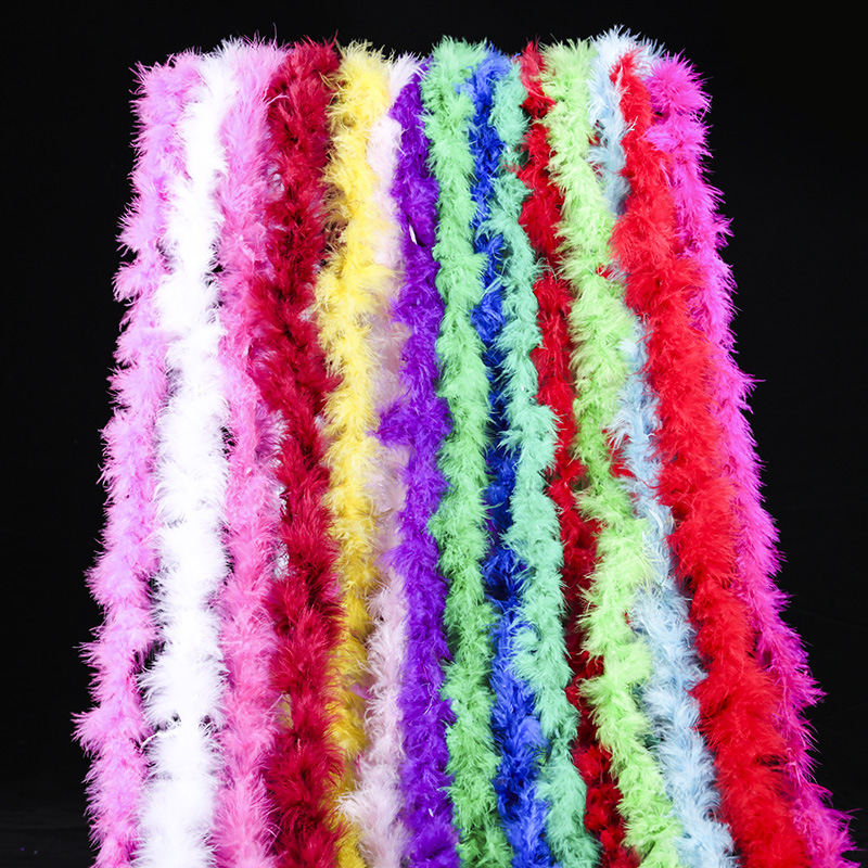 Flat wool strip turkey feather diy feather strip 2 m feather plush strip cartoon bouquet wedding costume decoration