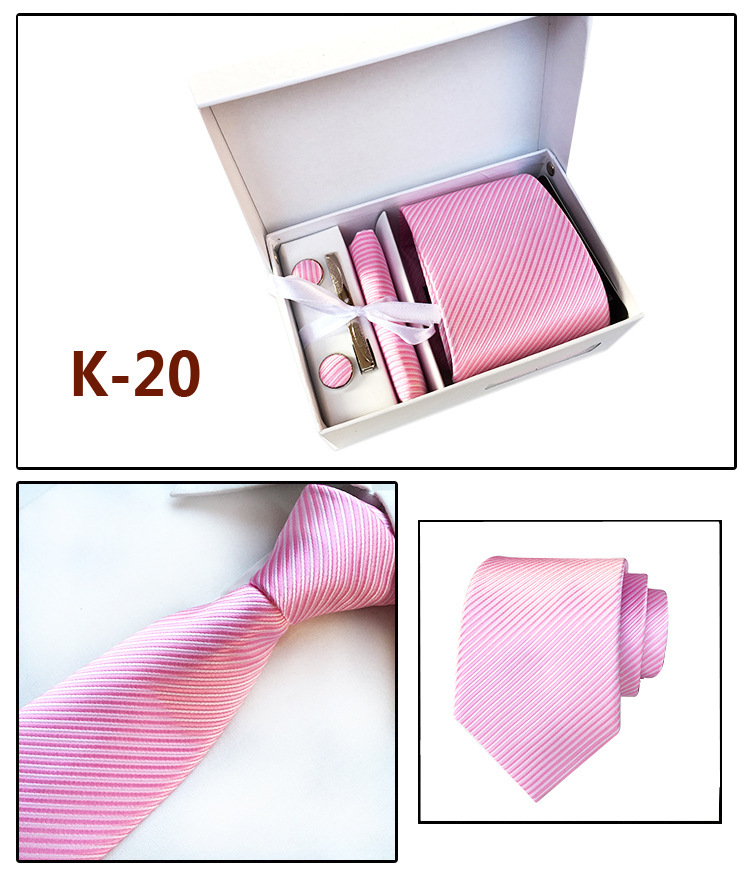 Picture of Manufacturers wholesale men's tie in stock gift box 6 pieces suit group tie business formal tie