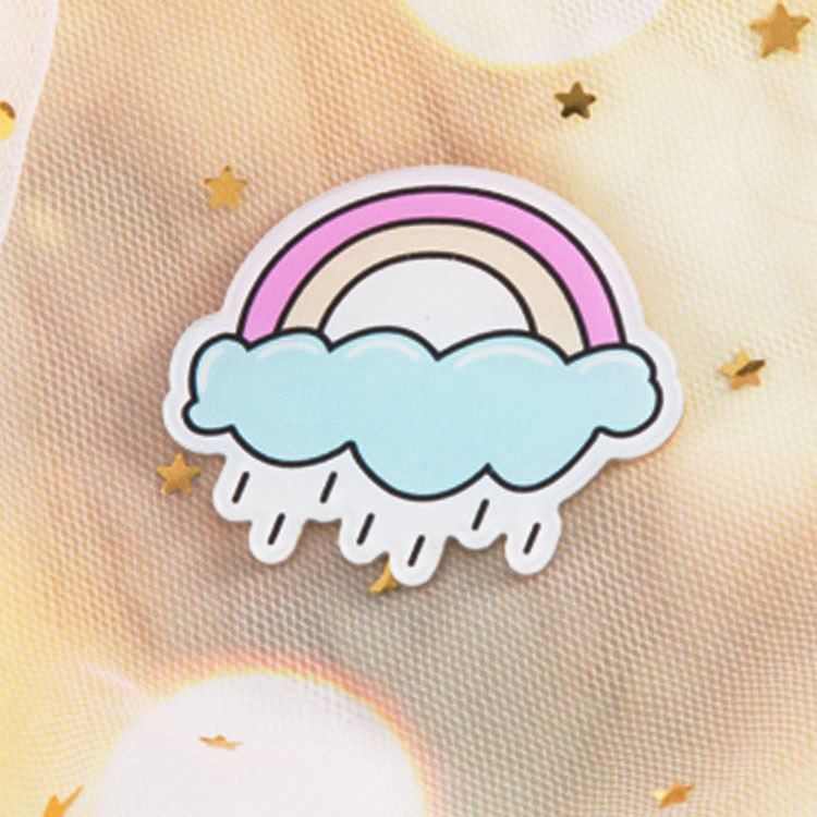 Picture of Japanese and Korean Acrylic Badges Anime Cartoon Cute Brooch Unicorn Rainbow Little Girl Bag Pendant Accessories