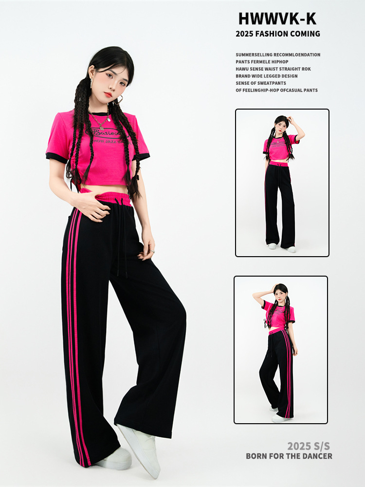 Korean Girl Group Student Cheerleading Performance Navel-Baring Performance Costume Ds Singing Suit Cheerleading Basketball Baby Suit