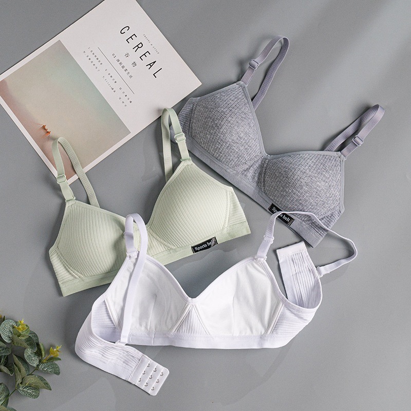Picture of Girl's development underwear thin pure cotton bra for junior and senior high school students wireless push up seamless small chest bra