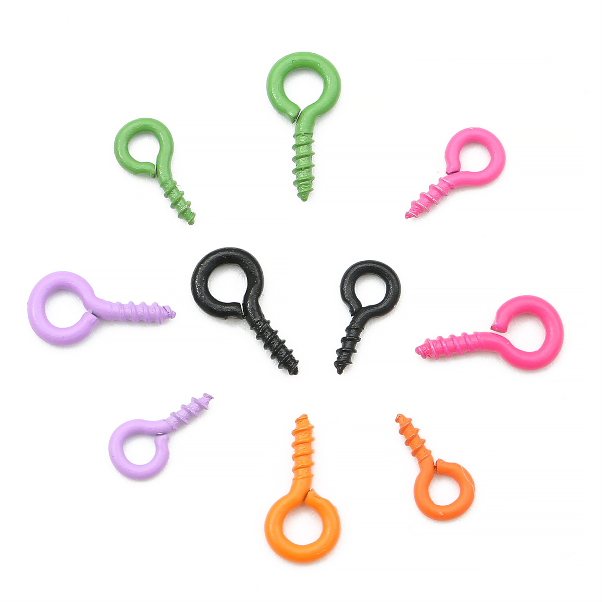 Picture of Handmade DIY jewelry accessories 100 pice color spray paint sheep angle nail screw jewelry material wholesale sheep eye nail