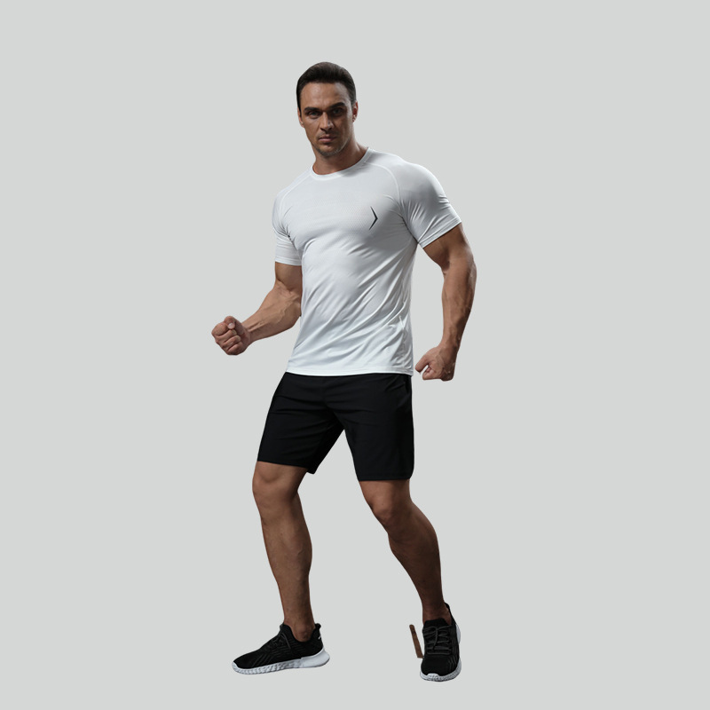 Picture of LULU quick-drying sports T-shirt men's summer casual Ice Silk breathable top thin outdoor running fitness training clothes