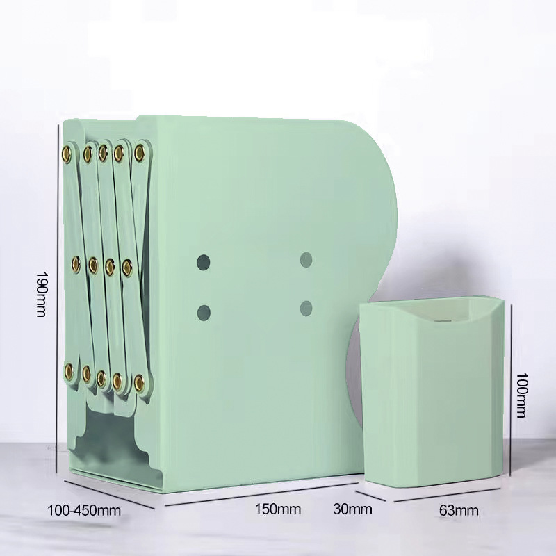 Picture of Bookshelf large capacity thickened simple fixed Book student desk storage rack with pen holder retractable book stand batch