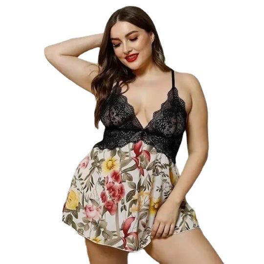 Wholesale cross-border foreign trade Russia large size fat woman sexy sling nightgown women's home clothes fun suit 221