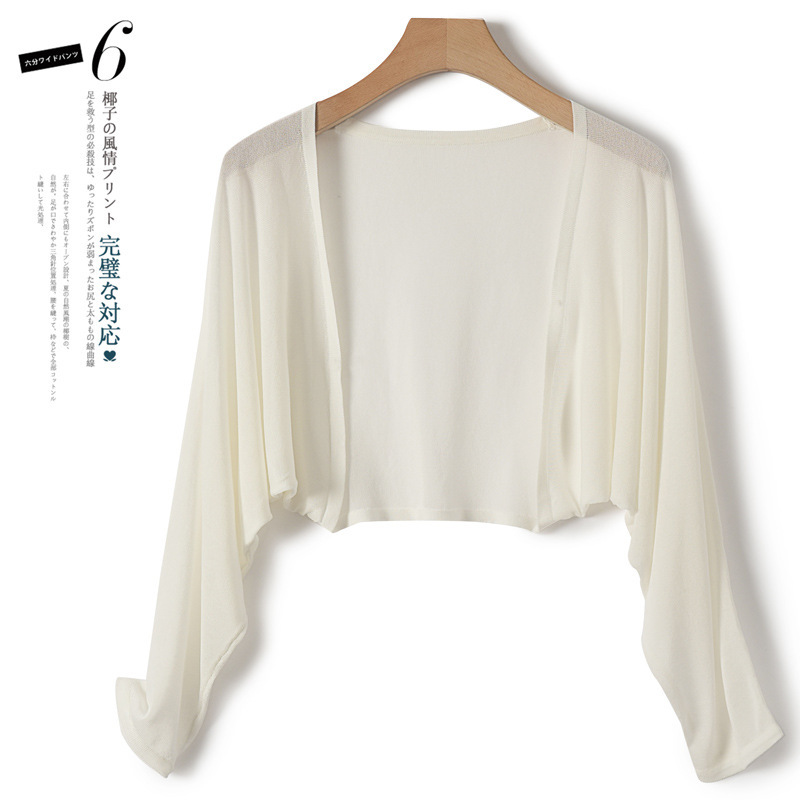 Cross-Border Summer Ice Silk White Blouse Plus Size Top with Sun Protection Shirt Thin Jacket Sun Protection Clothing Air-Conditioned Shirt Women Summer