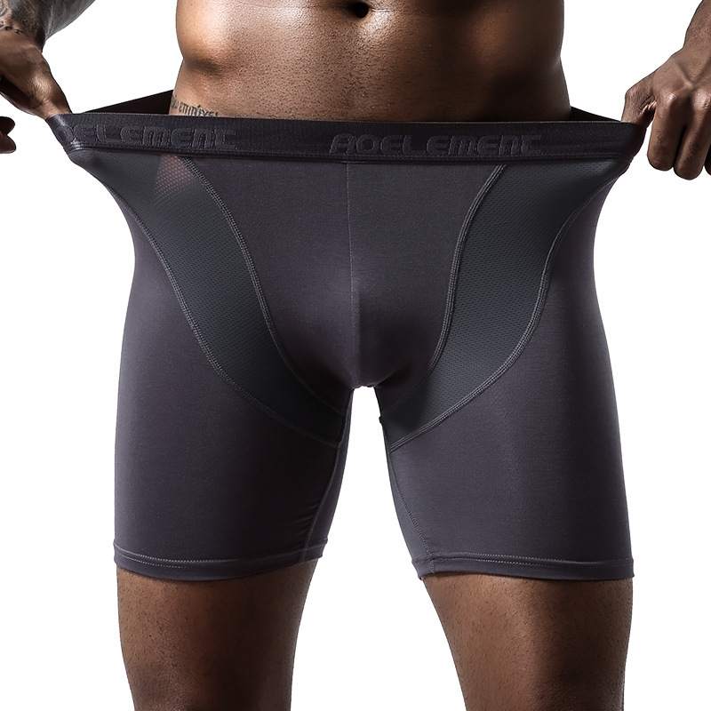 Picture of Sports Underwear Men's Anti-wear Leg Modal Professional Running Fitness Tight Long Leg Quick-drying Long Boxers