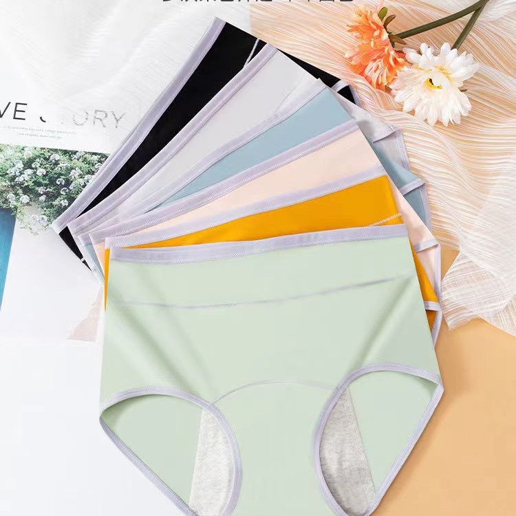 Physiological underwear women's menstrual period leak-proof high waist belly pants pure cotton plus size breathable aunt sanitary pants