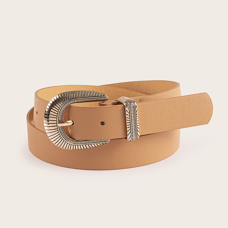 Picture of New women's gold smear two carved European and American cross-border Amazon ins style street photography source manufacturer in stock belt