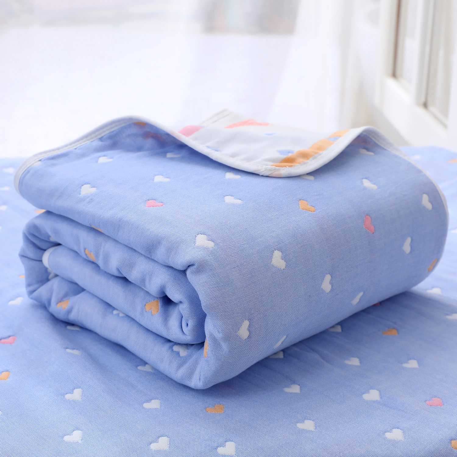 Picture of 6 layer cotton gauze class a baby quilt kindergarten baby thick warm students nap blanket cross-border wholesale