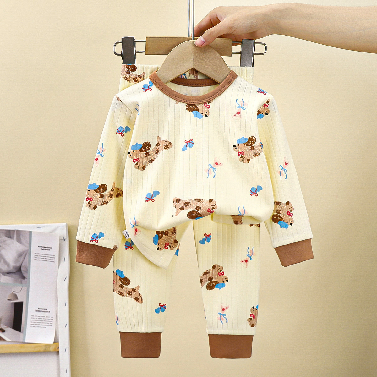 Picture of Children's Pure Cotton Underwear Set, New Autumn Style, Boys' Autumn Clothes and Pants, Baby Pajamas, Girls' Loungewear, Children's Clothing