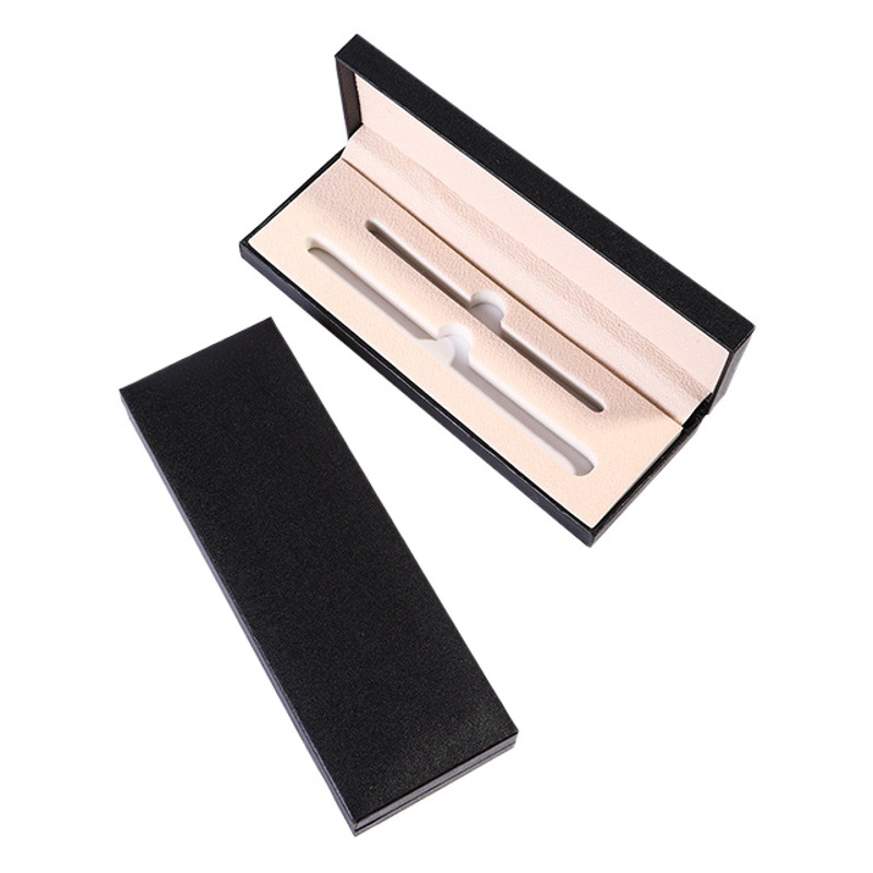 In stock flip pen box gilding logo business gift pen packaging box office stationery Black Box Wholesale