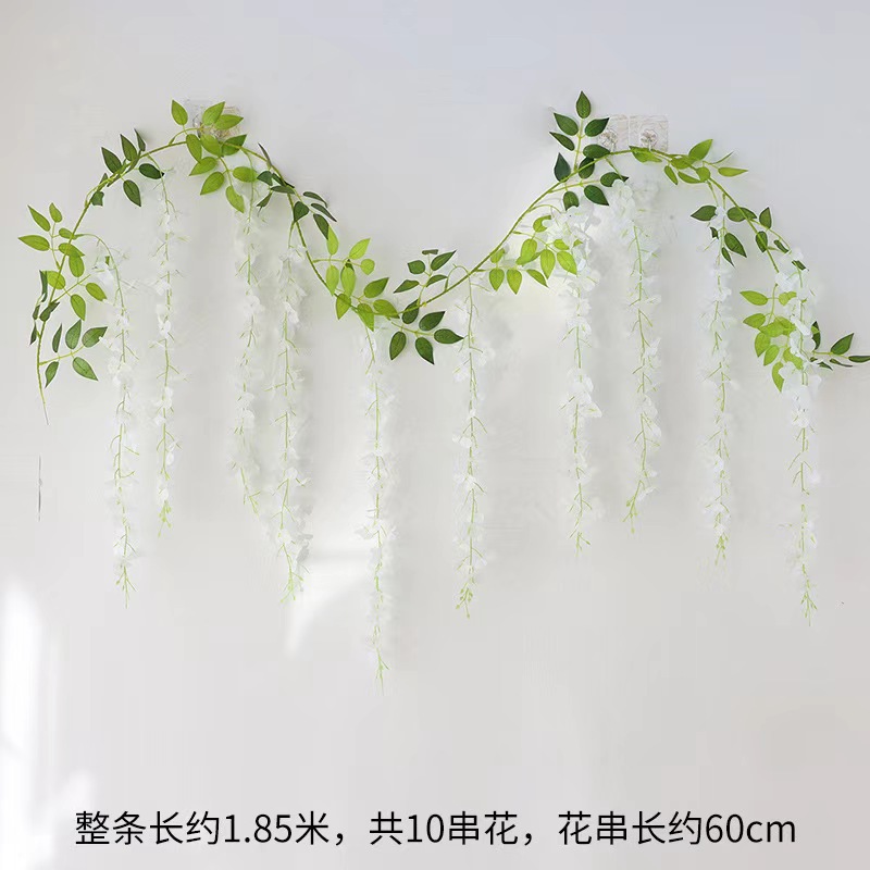 Picture of Simulation wisteria flower false Flower Vine decorative flower winding hanging flower plastic flower Vine string flower plant pipe shading flower