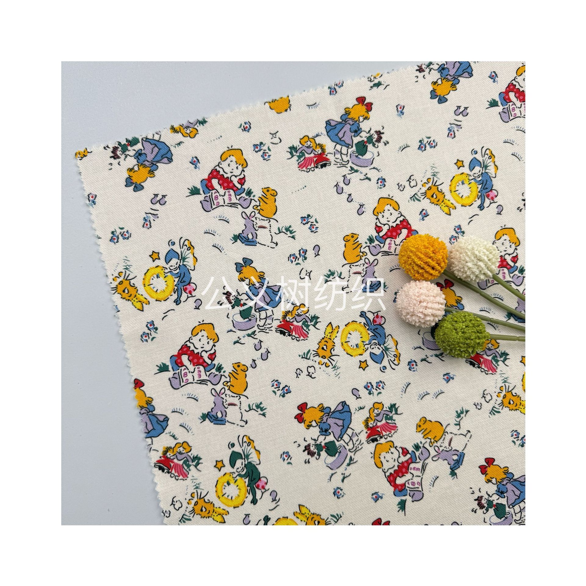 Picture of "fun painting children's garden" spring autumn and winter cotton skin-friendly fabric cotton twill digital printing clothing handmade fabric