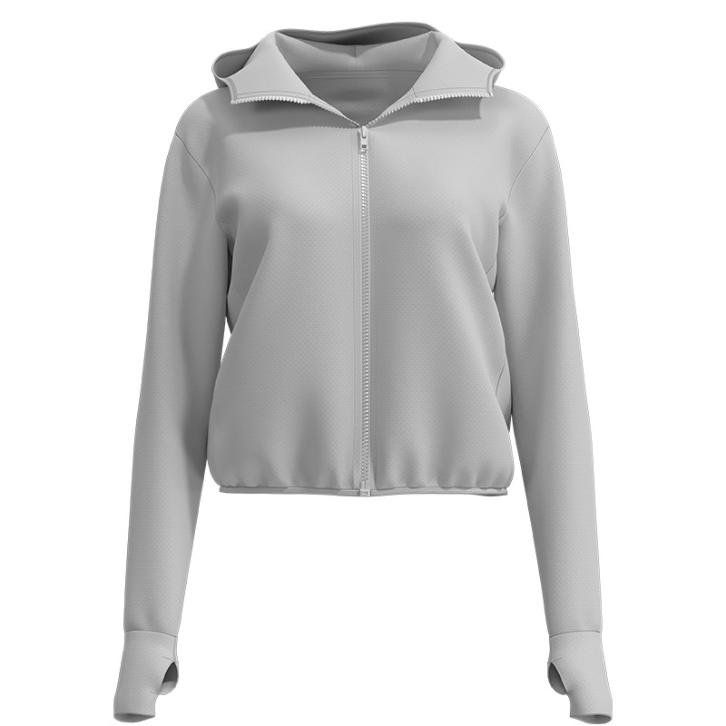Picture of Juyitang 2025 Spring and Summer New Outdoor Cycling Pure Color Hooded Zipper Breathable Anti-Uv Thin Sun Protection Clothing