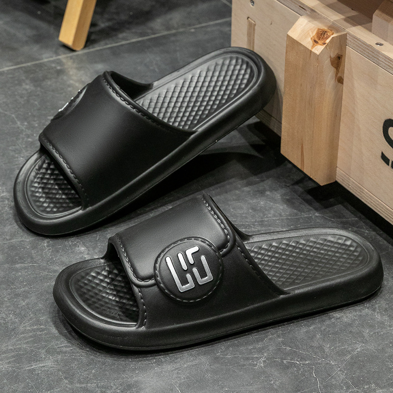 Men's Summer High-Elastic Eva Slippers for Bathing, Large Size, Non-Stinky Feet, Bathroom Non-Slip Men's Home Outdoor Slippers