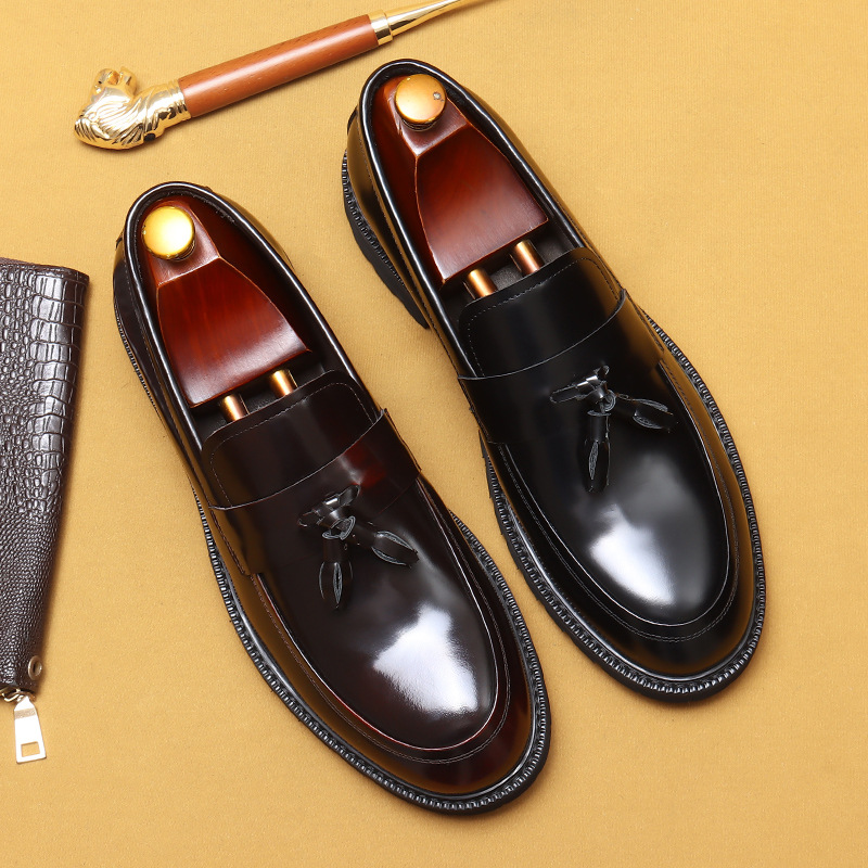 Picture of [vip for] tassel loafers men's leather thick-soled British casual shoes cowhide lining business formal wear