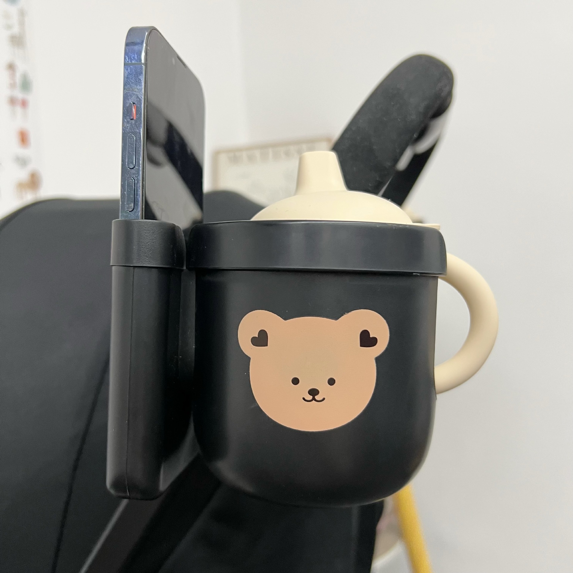 Picture of Ins Baby Stroller Bear Cup Holder Adjustable Baby Children Cup Holder Milk Bottle Milk Tea Universal Accessories Rack