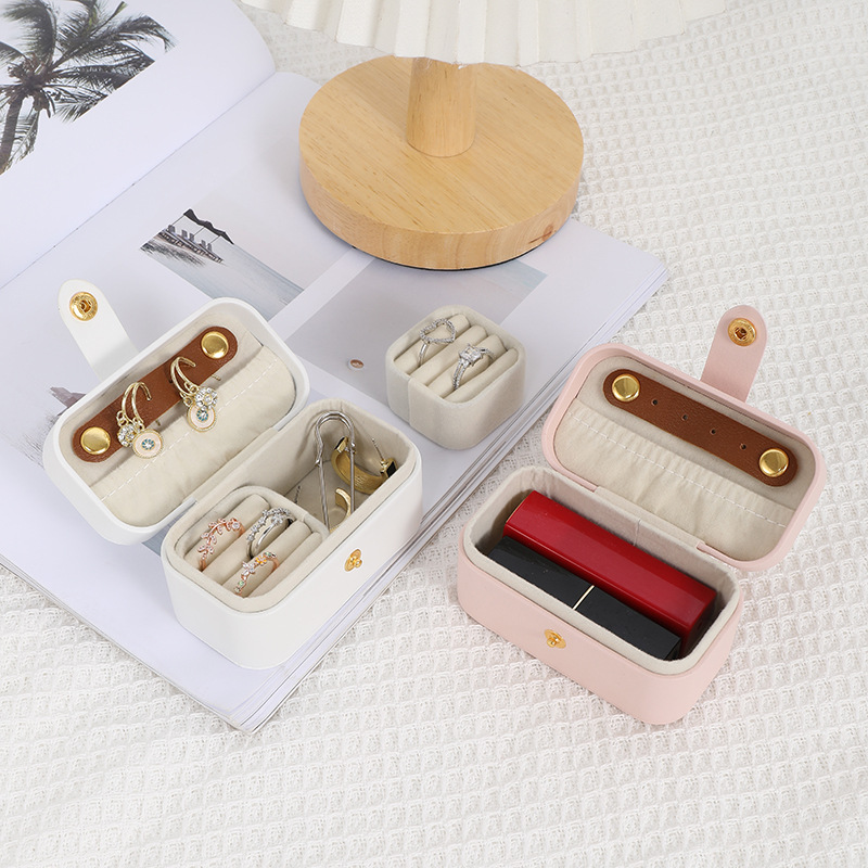 Portable Earring Stud Ring Storage Jewelry Box Color Matching Snap Design Packaging Gift Box Creative Jewelry Box