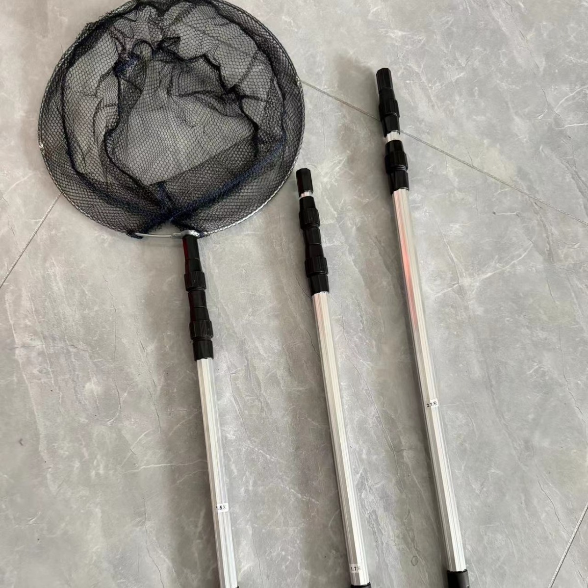 Picture of Wholesale Aluminum Alloy Net Copying Pole 2.1/1.7/ 1.5m Fishing Lure Telescopic Pole 40cm Net Copying Head
