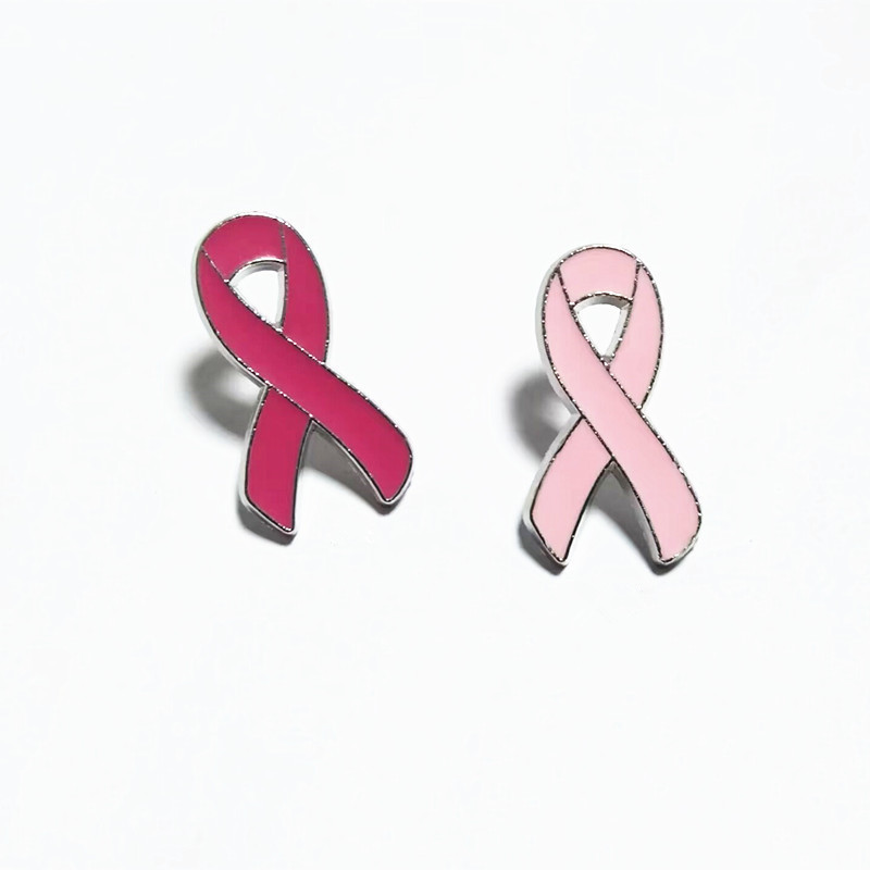 Cross-border pink ribbon badge brooch wholesale care female breast promotional logo clothing clothing bag accessories