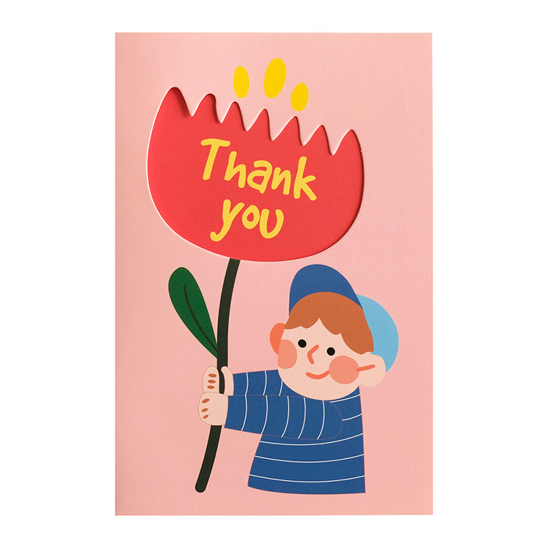 Picture of Boys and Girls Flowers Thanksgiving Card Cross Border Card thankyou Thank You Card Mid-Autumn Festival Christmas Card