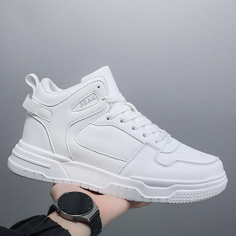 Cross-border plus size 2025 high-top board shoes, outdoor leisure sports shoes, teenagers, students, Internet celebrity travel shoes, white shoes