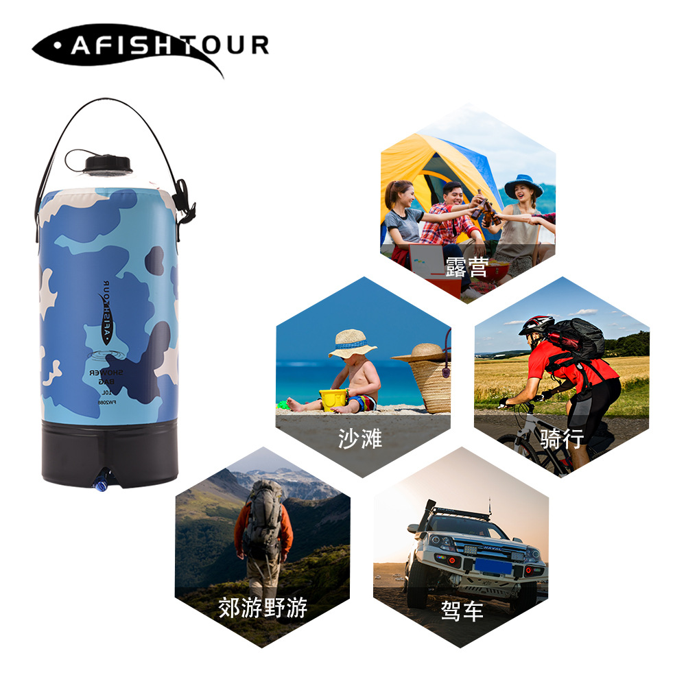 Picture of camping supplies water bag outdoor bath bag camping water storage bag cross border pvc portable solar shower bag