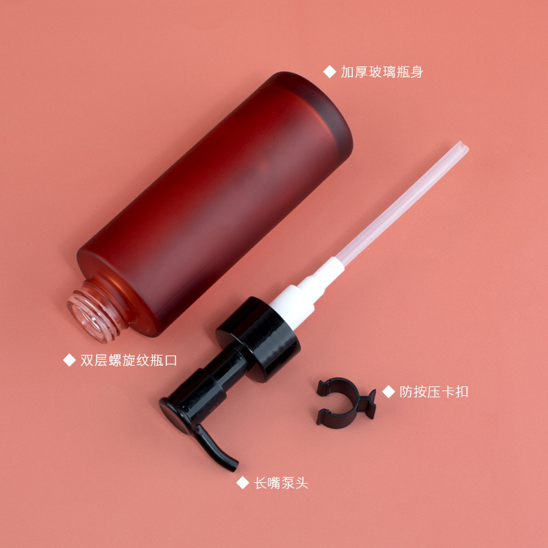 Picture of Press cleansing oil empty bottle essence glass makeup remover long mouth lotion bottle body milk essential oil