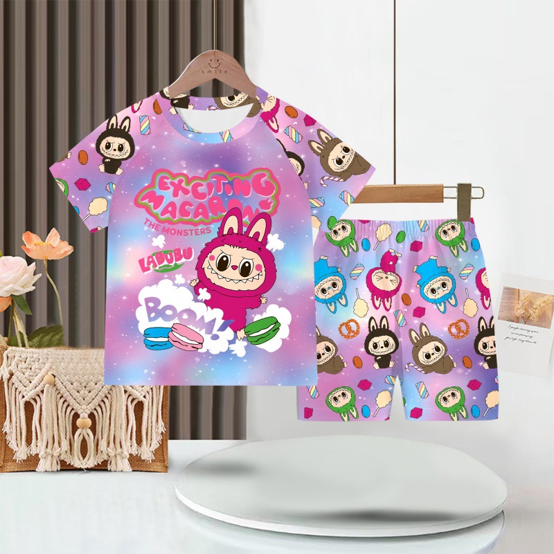 Picture of Wholesale Summer Children's Pajamas Cartoon Girls Short-Sleeved Shorts Thin Boys Casual Middle and Large Children's Suits Home Clothes