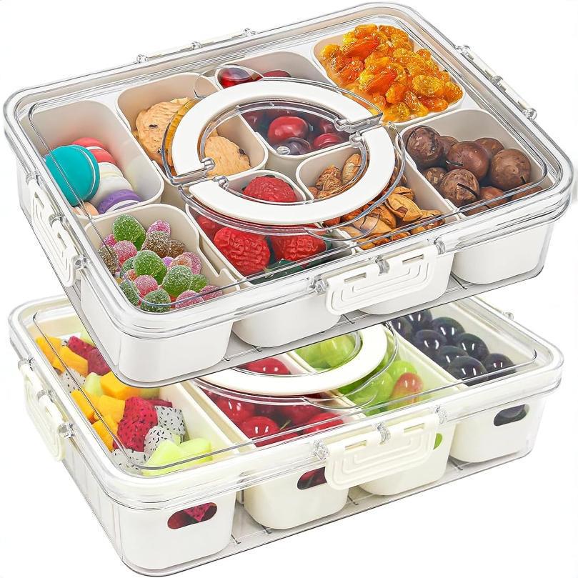 Picture of Cross-border Food Grade Sealed Fruit Salad Preservation Box Bento Box Eight-compartment Storage Box Portable Refrigerator Storage Box