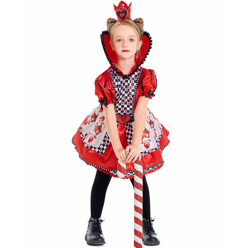 Halloween Costume Children's Stage Performance Queen of Hearts Alice in Wonderland Queen of Hearts Tutu Dress