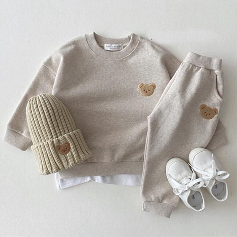 Male baby spring and autumn suit new baby autumn boy cartoon clothes sweater two-piece 0-3