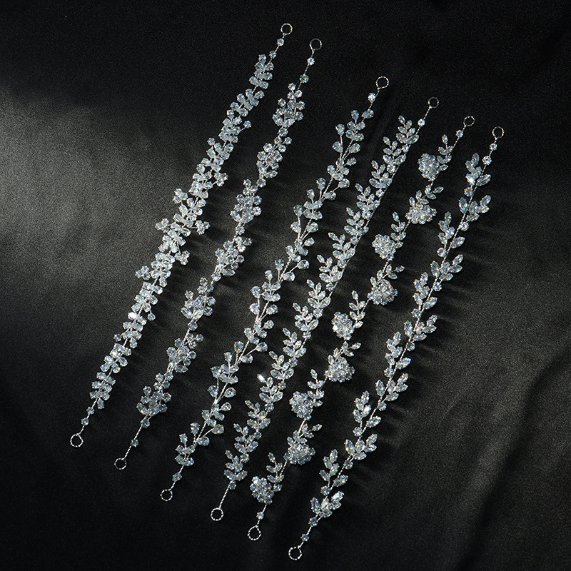 Picture of Korean Style Exquisite Crystal Hair Accessories Bridal Crown Wedding Headband Princess Prom Headdress Tassel Headband Accessories