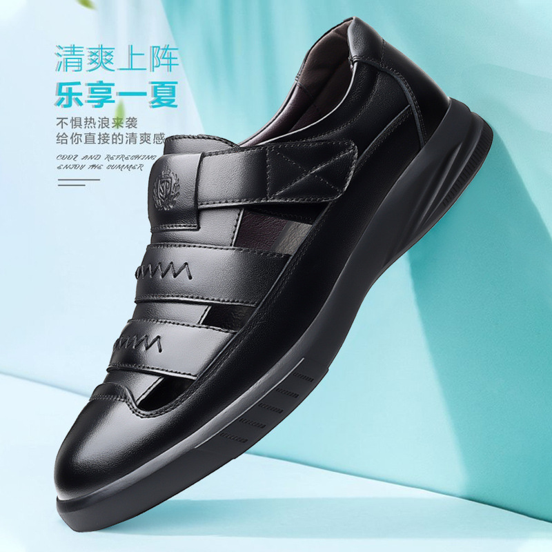 Picture of 2022 Men's Daily Casual Leather Shoes Men's Summer Genuine Leather Breathable Leather Sandals Hollow Hole Shoes Sandals 8155