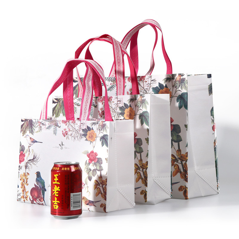 Picture of Three-dimensional non-woven film bag color spot large shopping bag clothing store handbag can be printed logo