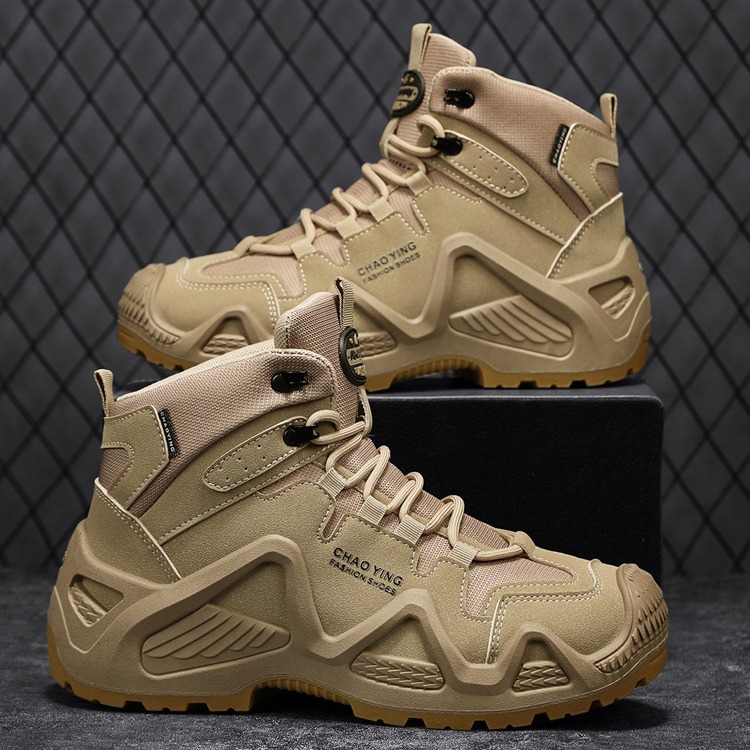 Outdoor Shoes Foreign Trade New Outdoor Tooling Shoes Non-slip Hiking Shoes Middle Help Training Shoes Men's Desert Hiking Shoes
