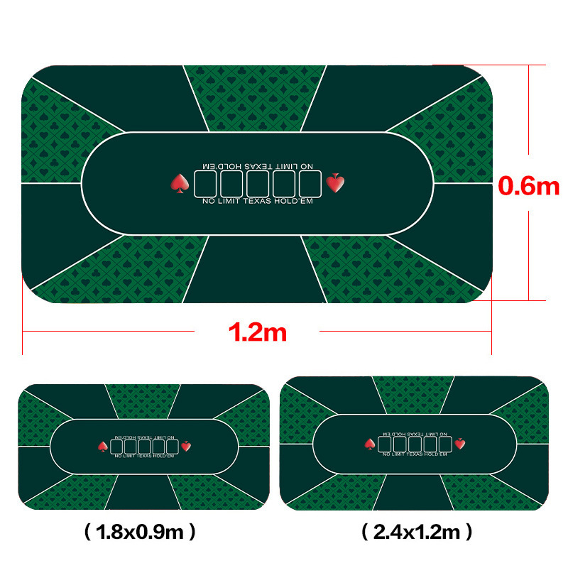 Picture of Texas Hold'Em Poker Table Mat Tablecloth Chip Poker Card Rubber Mat Round Square Tablecloth Mat Blackjack