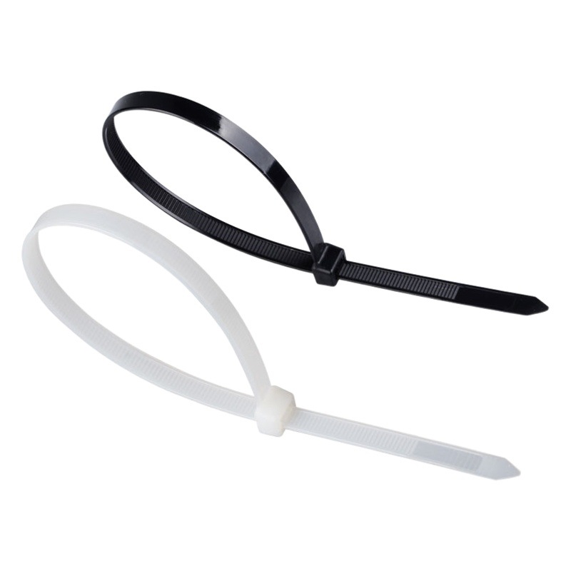 Manufacturer Wholesale Nylon Cable Ties White Self-Locking Plastic Strong Strangulation Dog Black Cable Bundles 50 Pieces in a Pack