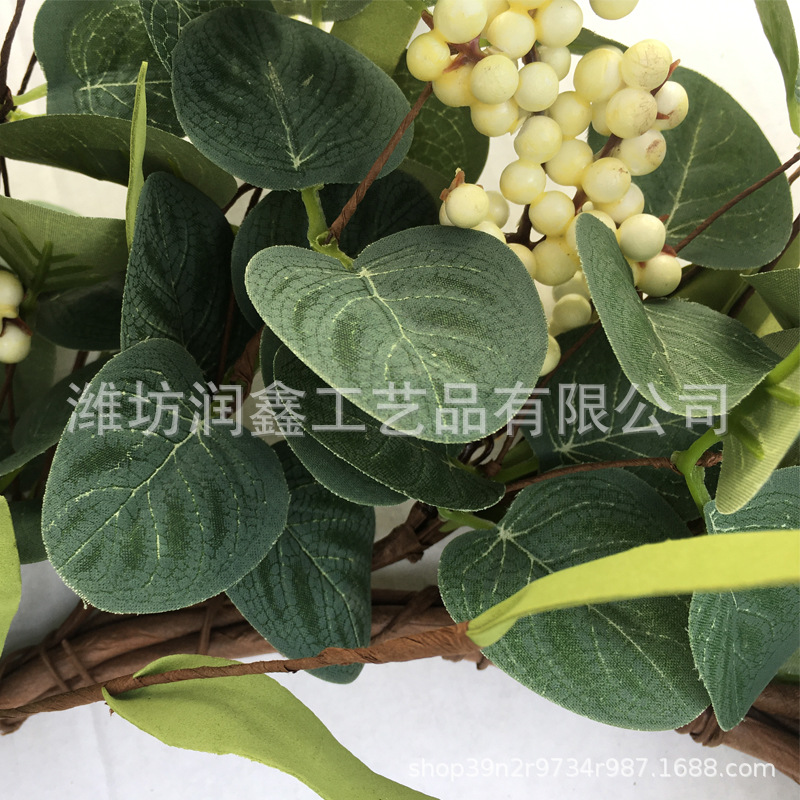 Picture of In-Stock Artificial Eucalyptus Wreath Eucalyptus Leaf Wreath Home Front Door Berry Money Leaf Door Hanging Amazon Wholesale