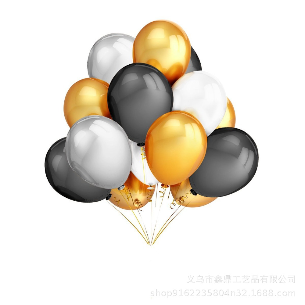 Picture of Cross Border 12 Inch Thickened Rose Gold Black Gold Balloon suit 12 Wedding Birthday Party Decorative Latex Balloon