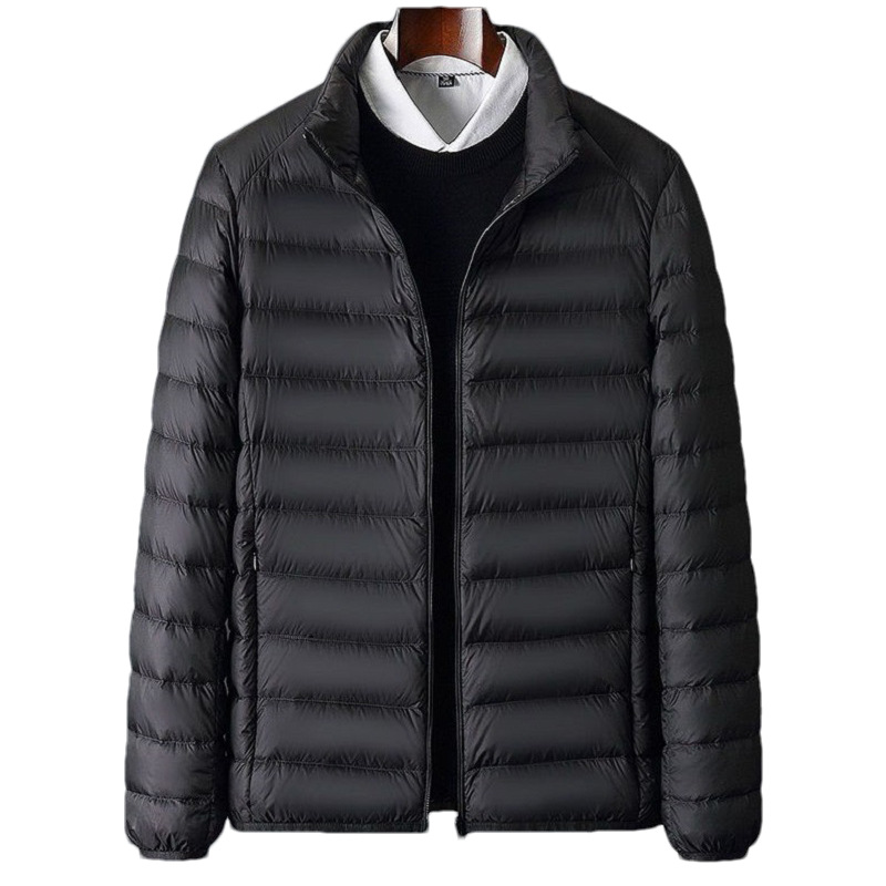 Picture of Brand Handled Light Down Cotton-padded Jacket Men's Short Casual Collar Middle-aged and Elderly Warm Cotton-padded Jacket Winter
