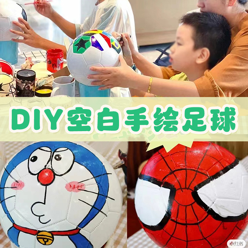 painting football diy children painted handmade graffiti material bag hand painted blank kindergarten activity toy props