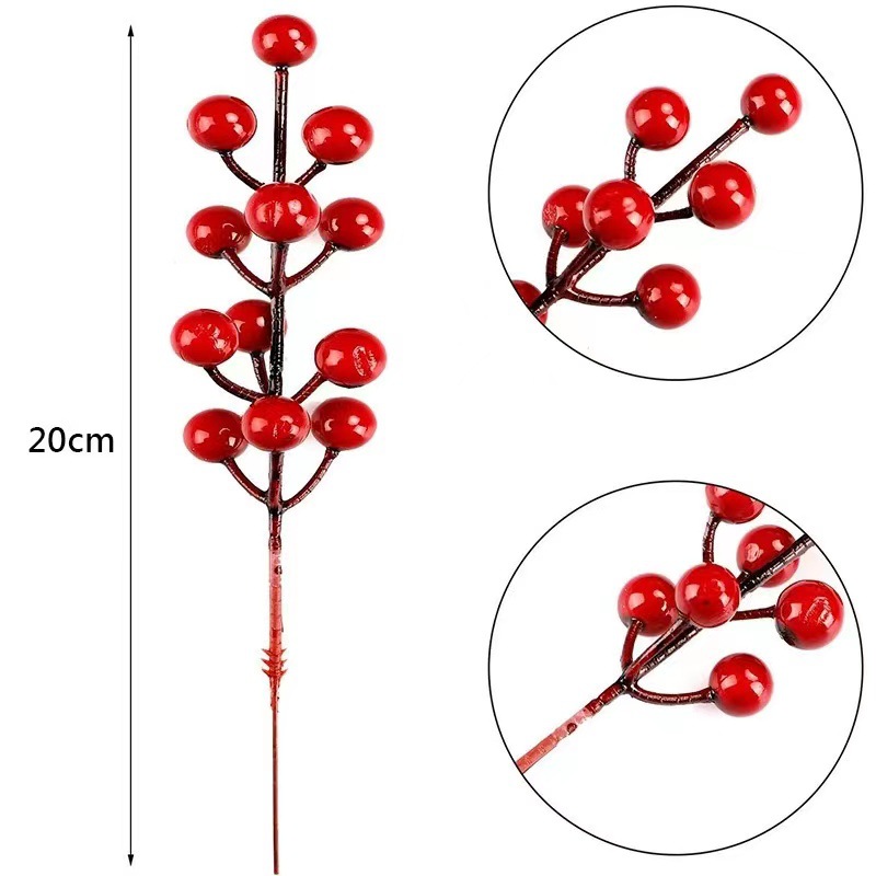 Picture of Simulated Fortune Fruit, Holly Fruit, Red Fruit, Auspicious Red Berries, Wedding Home Christmas Decoration, Cross-Border Wholesale Wedding