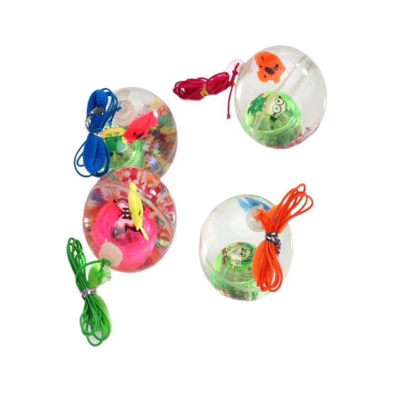 Picture of [Hanging wire] 5.5 Crystal elastic ball transparent flash cartoon jump ball luminous children's toys wholesale