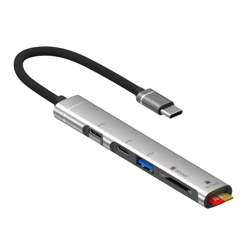 Picture of 5-in-1 Usb-C Extended USB Hub Card Reader Suitable for Huawei Typec Interface to Usbtf Card Sd Memory Card